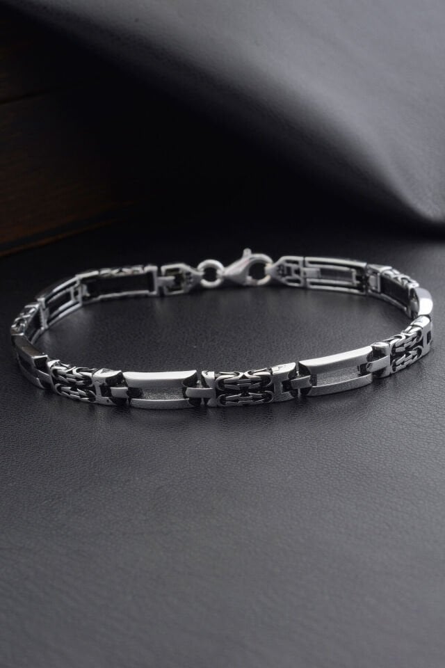 925 AYAR GÜMÜŞ ZİNCİR DESENLİ ERKEK BİLEKLİK