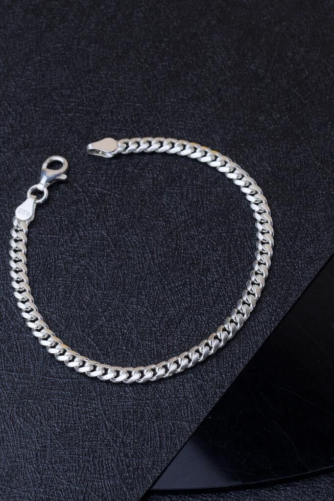 925 Ayar Gümüş Klasik Gurmet Erkek Bileklik 20 cm