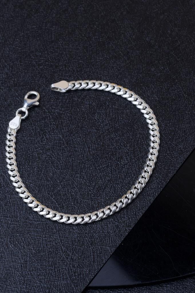 925 Ayar Gümüş Klasik Gurmet Erkek Bileklik 20 cm