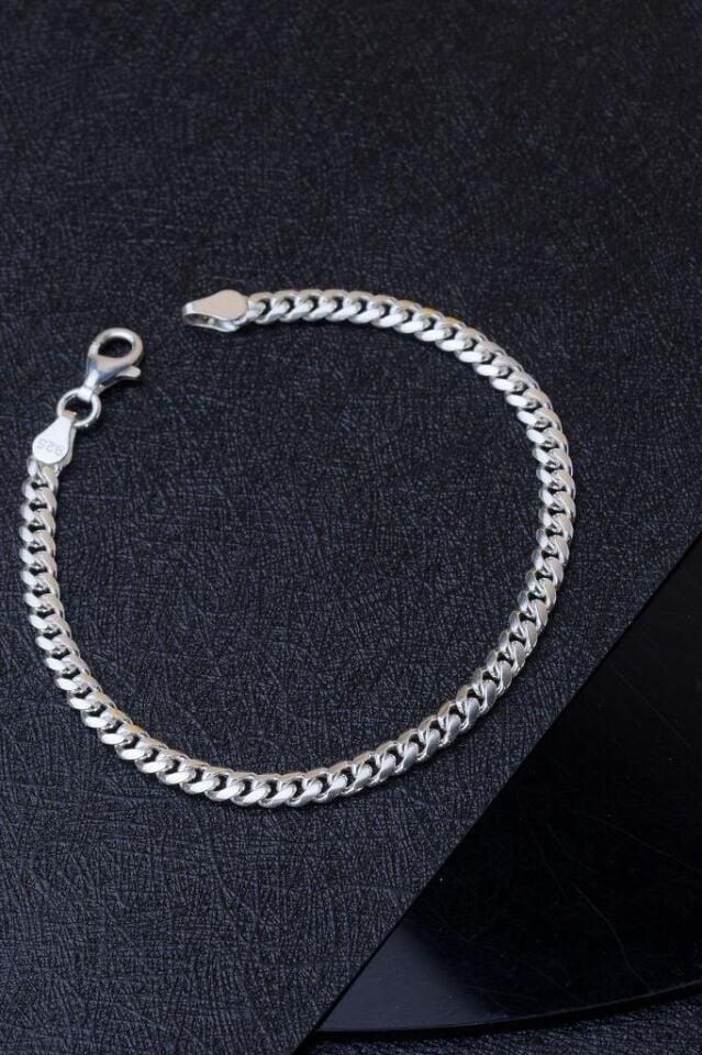 925 Ayar Gümüş Klasik Gurmet Erkek Bileklik 20 cm
