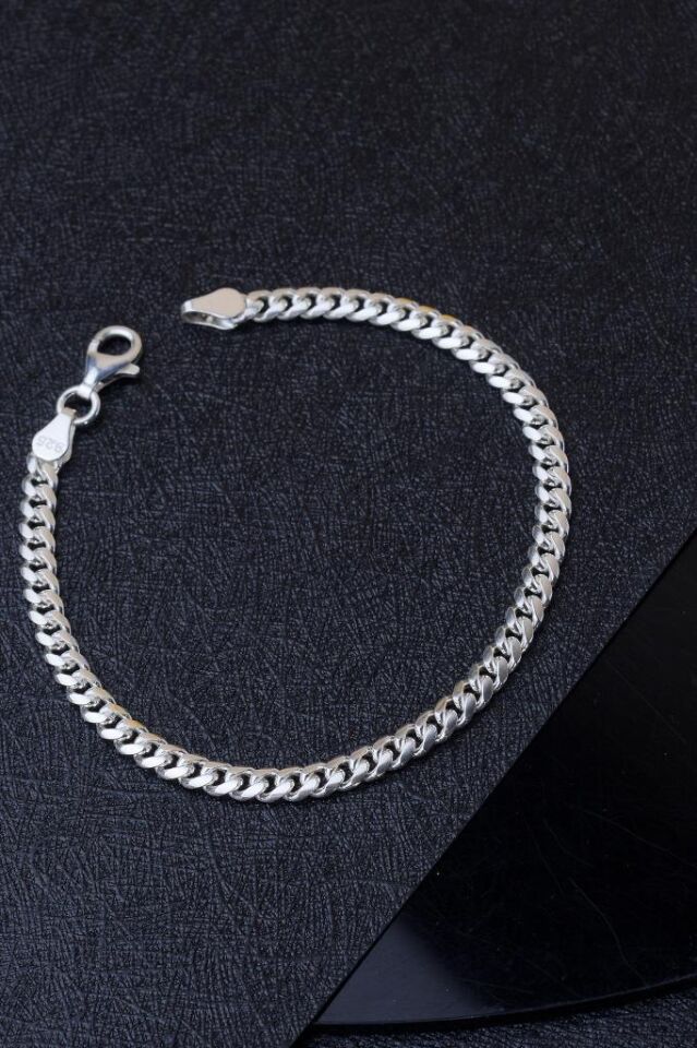 925 Ayar Gümüş Klasik Gurmet Erkek Bileklik 20 cm