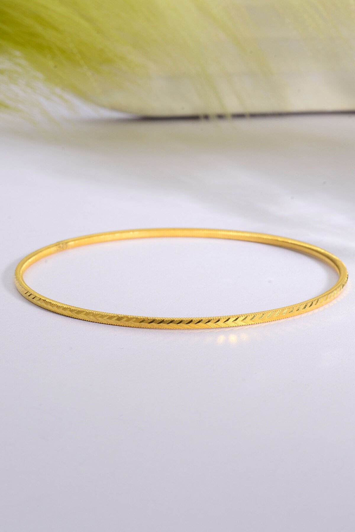 925 Ayar Gümüş Üzeri 22 Ayar Altın Kaplama Başak Ajda Bilezik