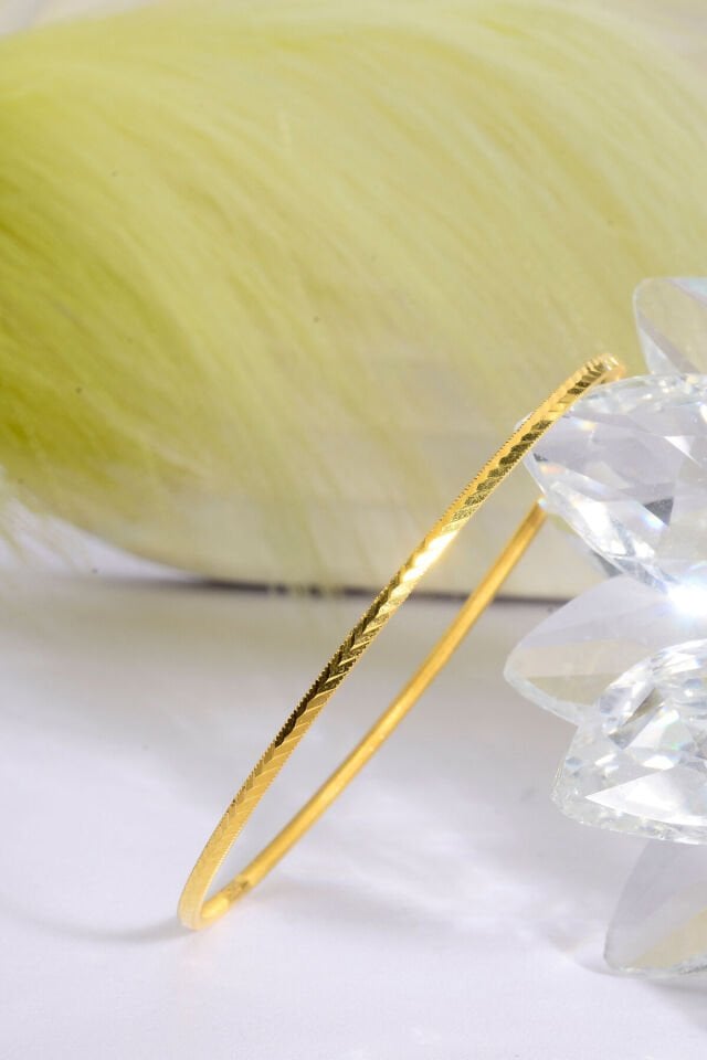 925 Ayar Gümüş Üzeri 22 Ayar Altın Kaplama Başak Ajda Bilezik