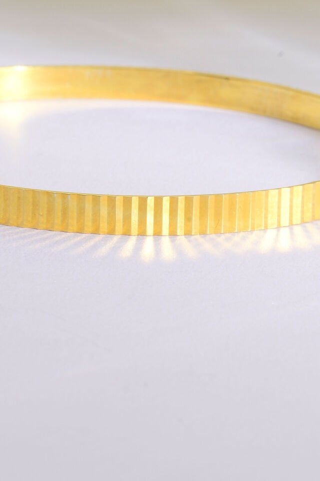 925 Ayar Gümüş Üzeri 22 Ayar Altın Kaplama Aynalı Ajda Bilezik