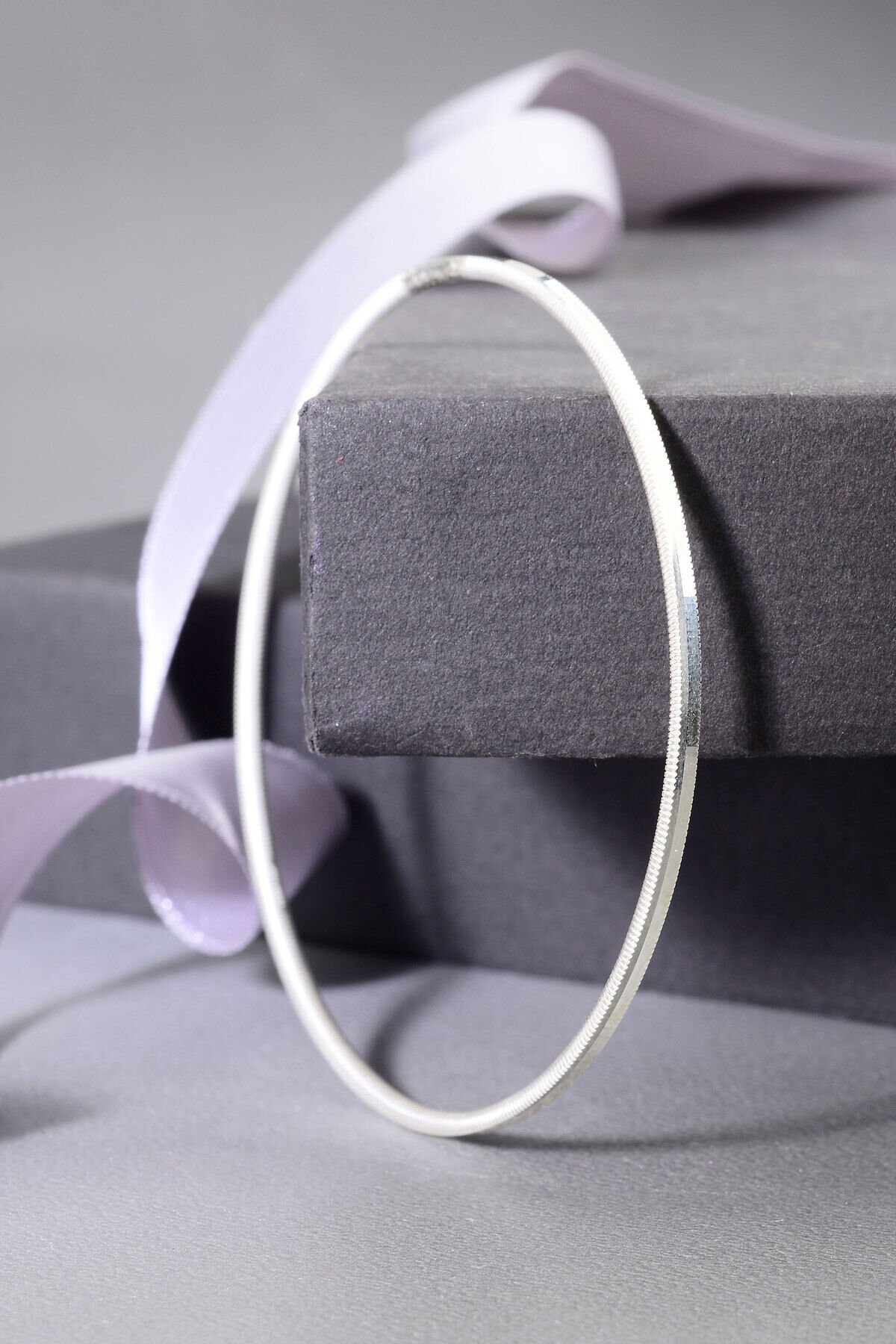 925 Ayar Gümüş Düz Oluklu Ajda Bilezik