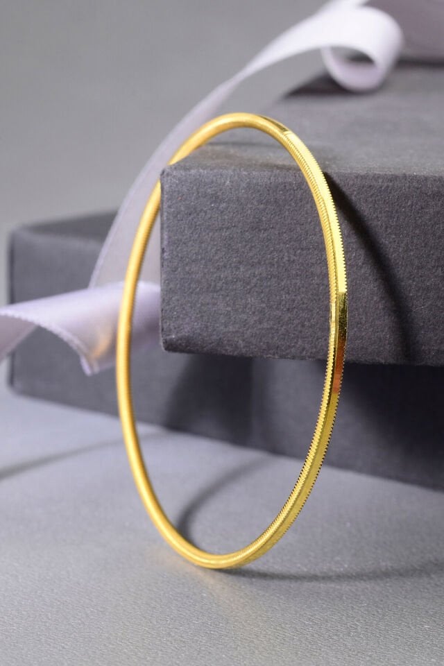 925 Ayar Gümüş Düz Oluklu Ajda Bilezik