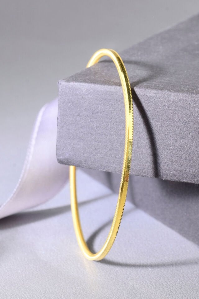 925 Ayar Gümüş Düz Oluklu Ajda Bilezik