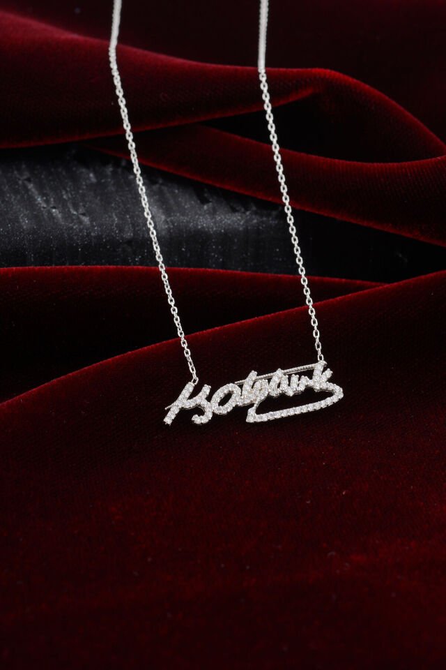 925 AYAR GÜMÜŞ ATATÜRK İMZA TAŞLI KOLYE