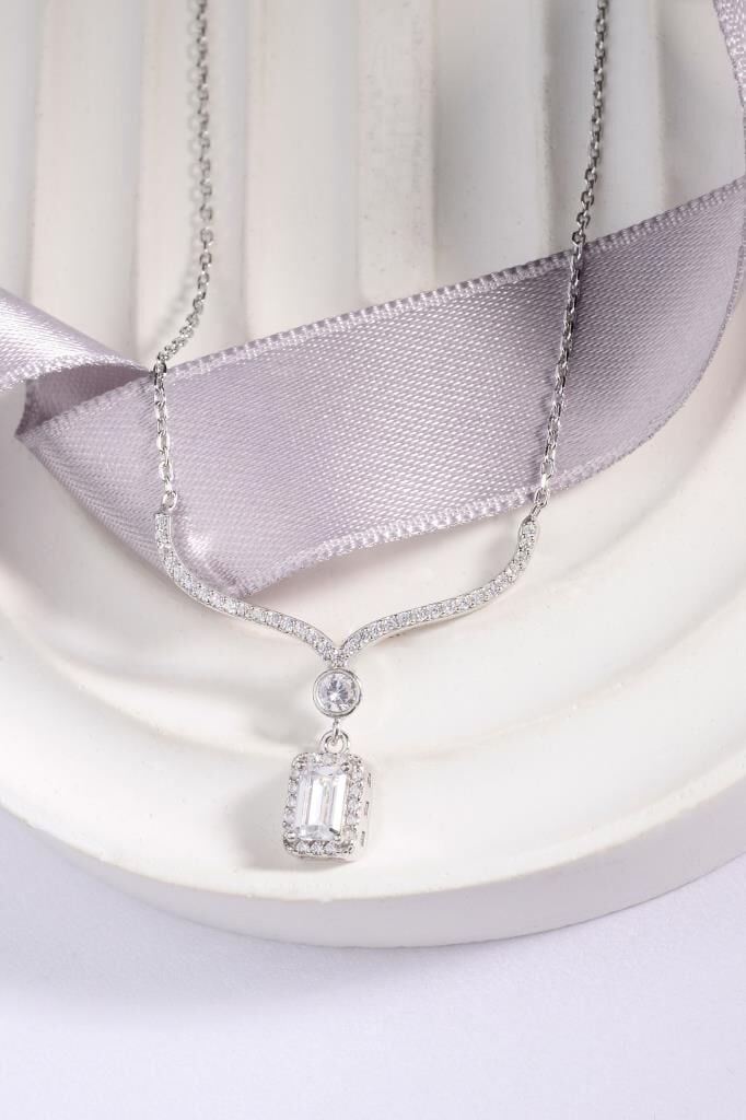 925 Ayar Gümüş Taşlı Baget Kolye